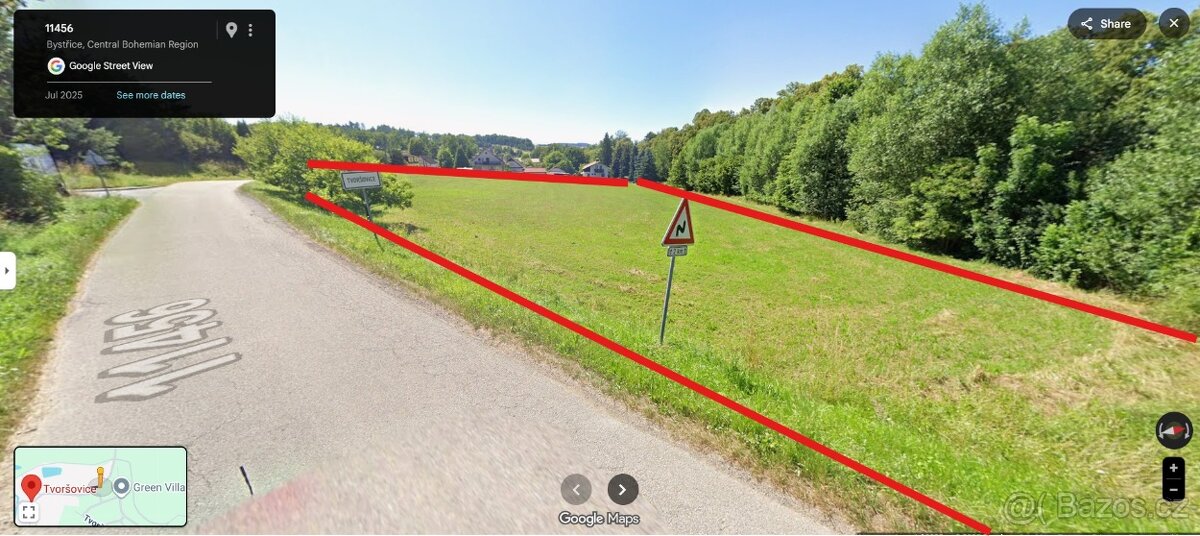 pozemek ca. 7.000 m2 Tvoršovice-golf, k pronájmu