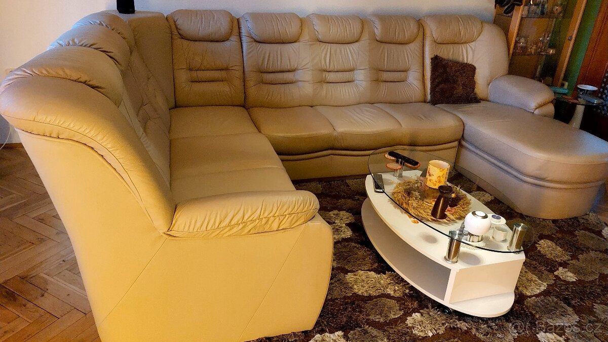 Kožená sedací souprava do U