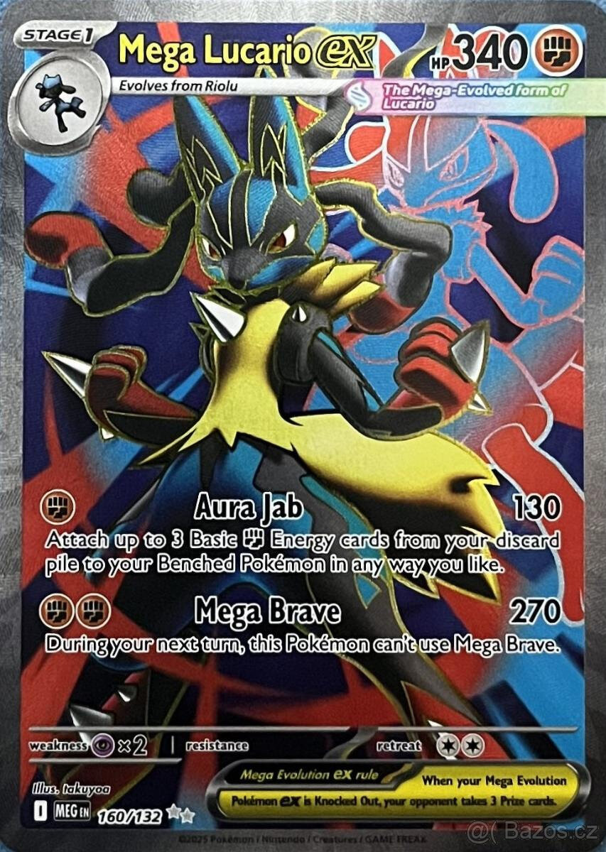 POKEMON TCG VZÁCNÝ MEGA LUCARIO EX FULLART 160/132 MEGA EVOL