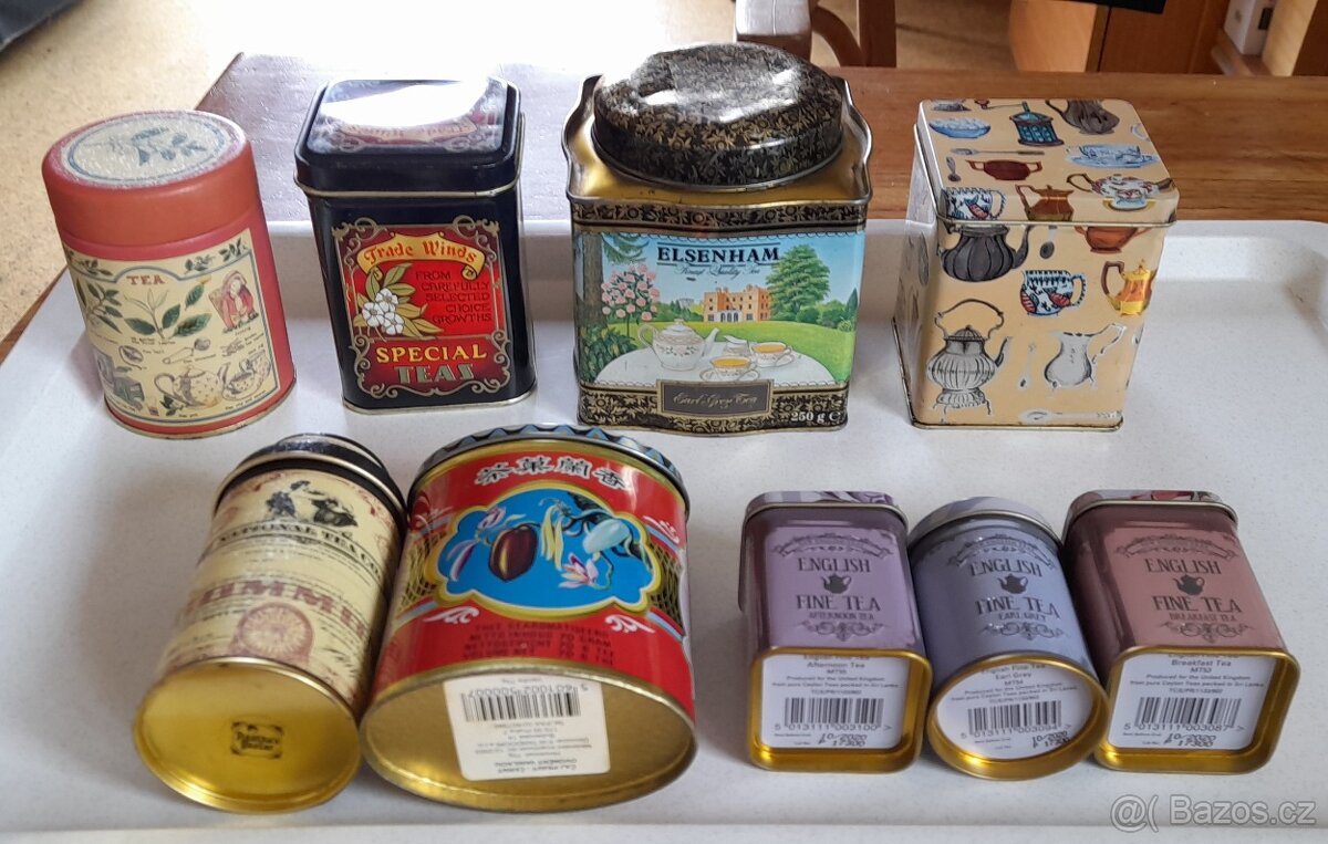 Plechové dózy od čajů