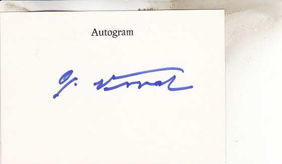 Autogram Gustav Nezval herec.