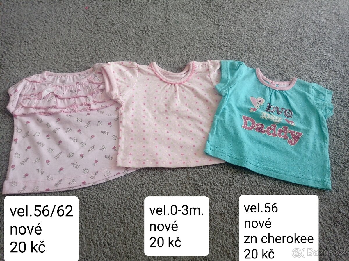 Trička amikiny vel.50-74