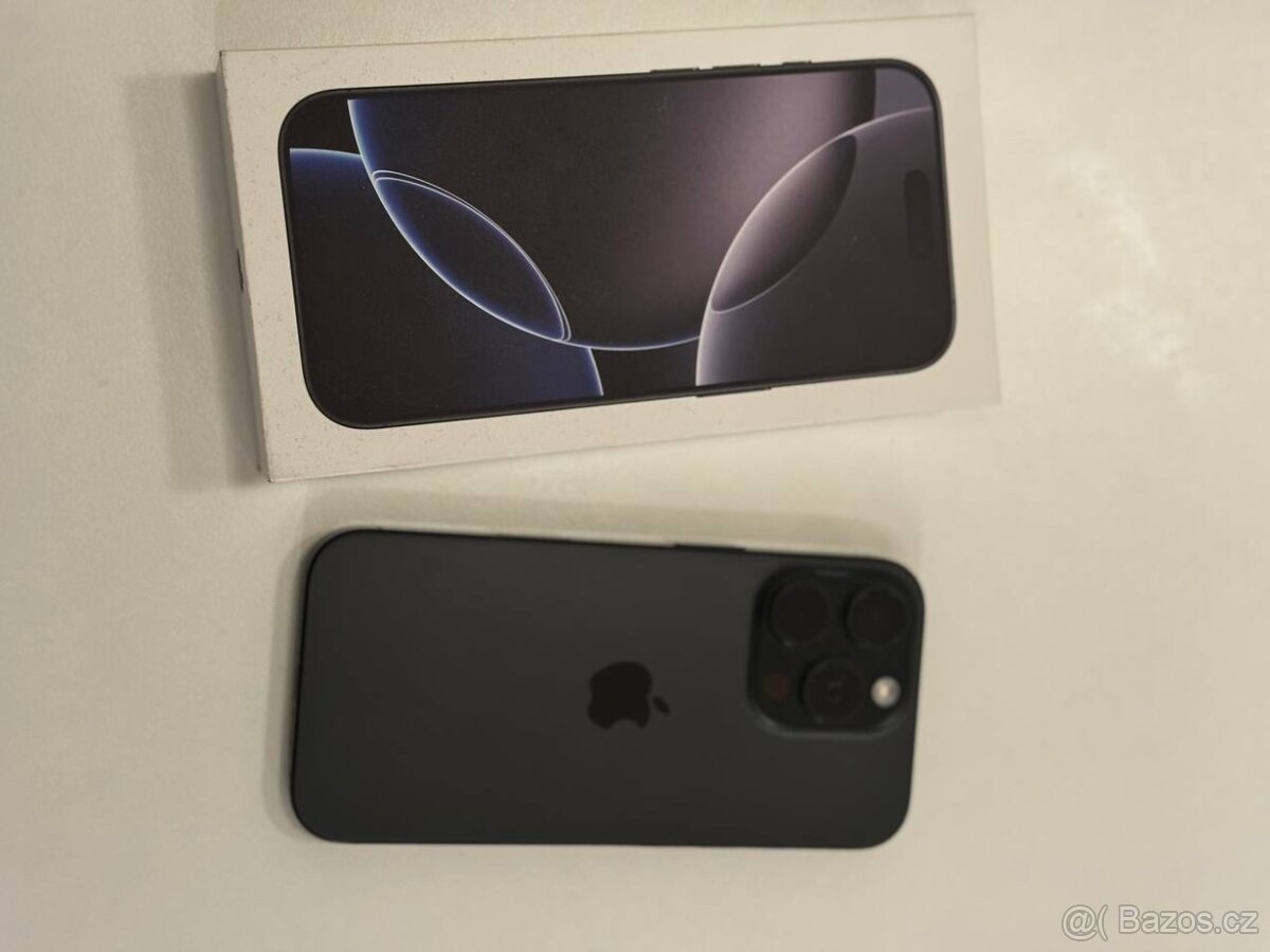 iPhone 16 Pro 256GB - Cerná - TOP stav + Záruka do 17.03.202