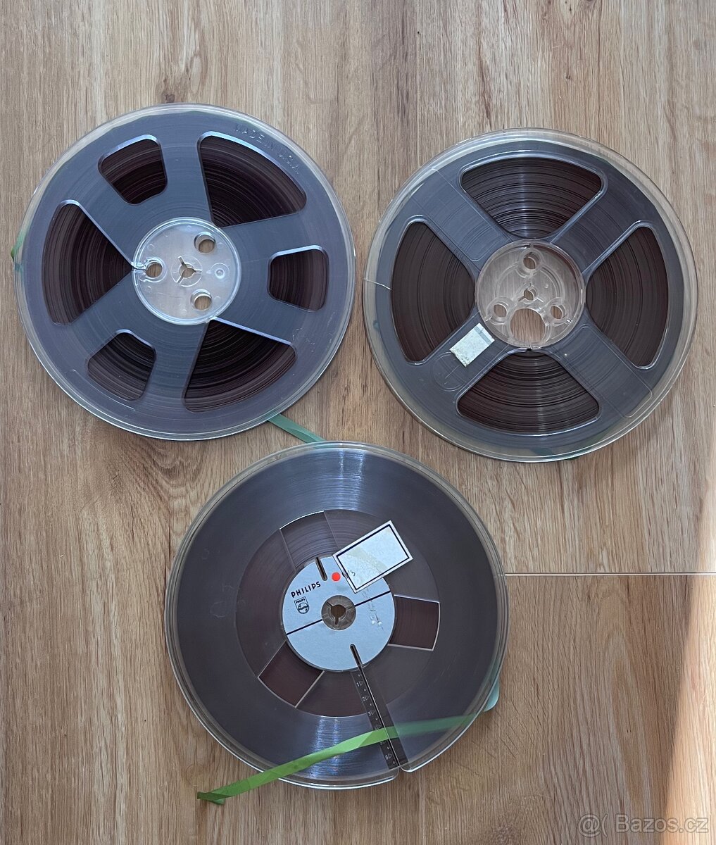 Magnetofonové pásky Telefunken, Philips a další. Průměr 18cm