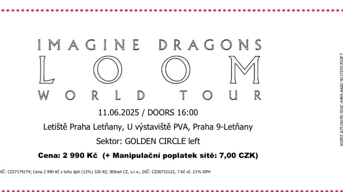 koncert imagine dragons 11.6.2025