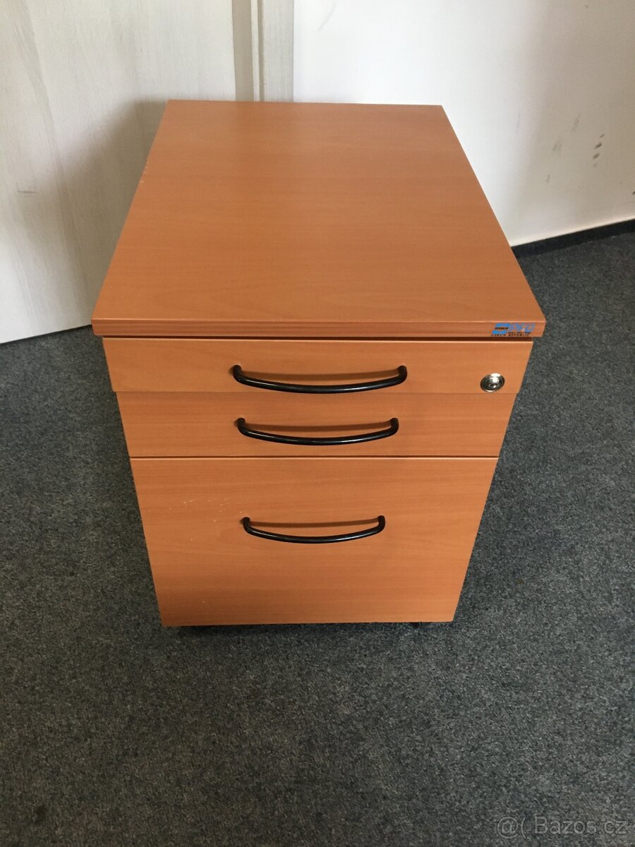 Hnědý kancelářský pojízdný kontejner