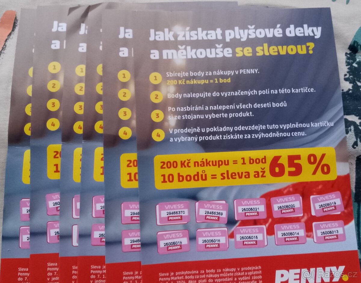 Penny body na nákup dek a polštářků