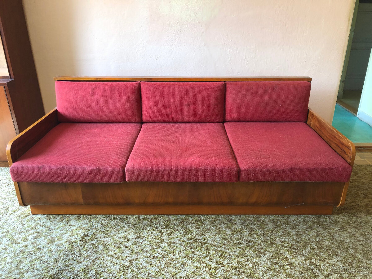 Starožitná rozkládací sedačka, valenda nebo postel + matrace