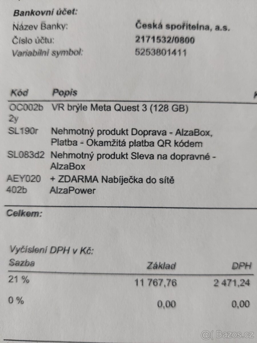 VR brýle Meta Quest 3 128 GB