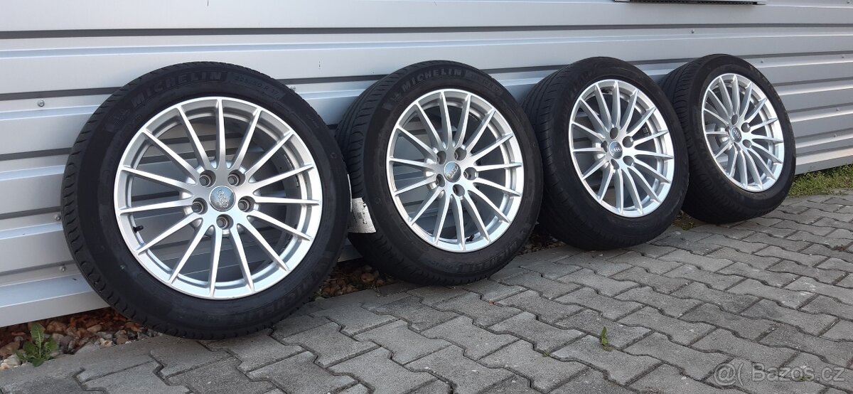Alu kola 5x112 r17 originál Audi a5 letní pneu