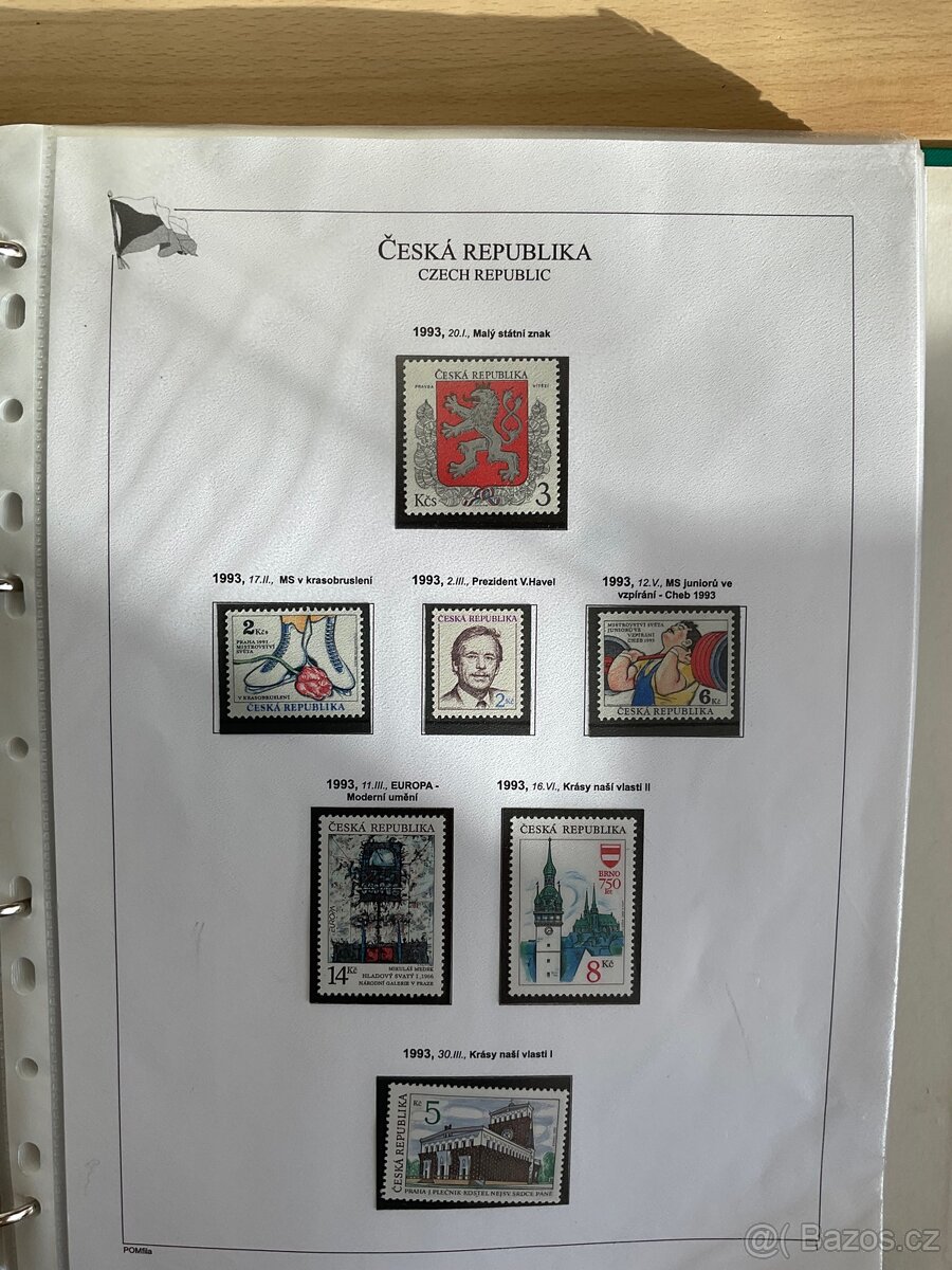 Známky ČR - kompletní sbírka za rok 1993-2013