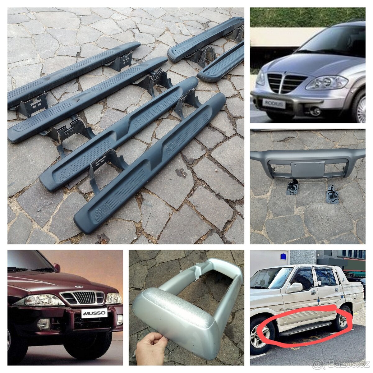 Originální Nášlapy Korando/Musso & Rám Rodius Bull Bar