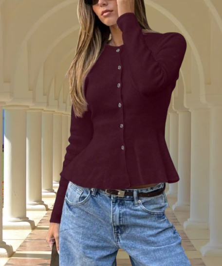 Elegantní bordó svetřík - NOVÝ