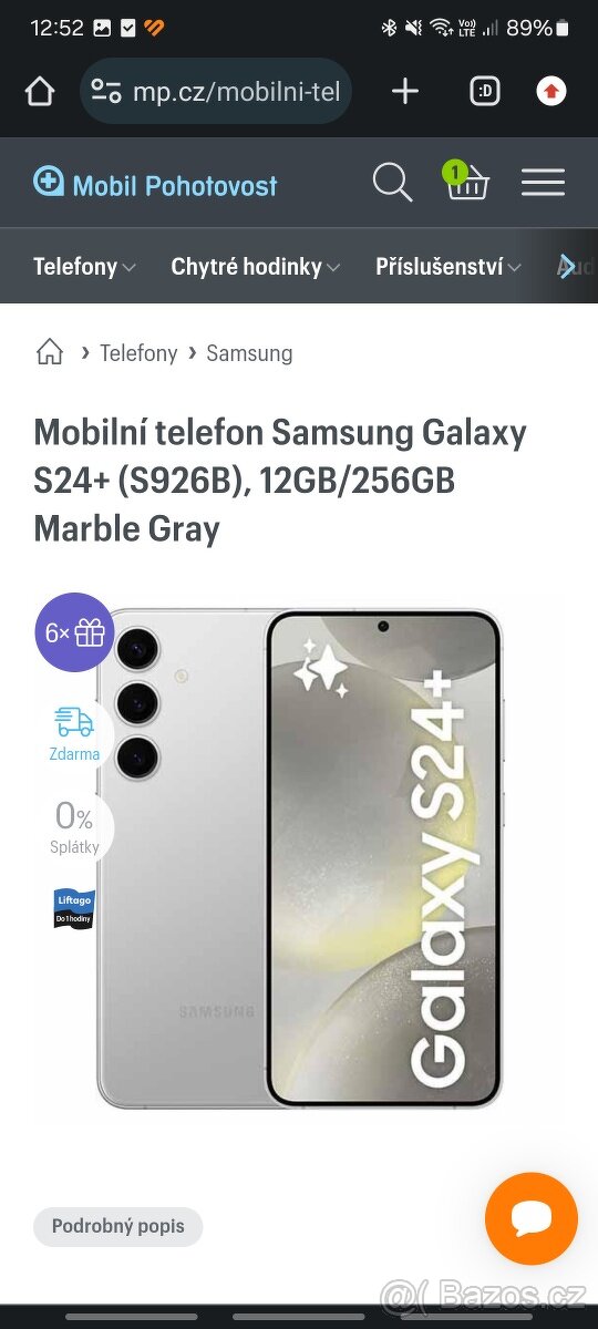 Prodám Samsung Galaxy S24+ , nerozbalený, 3 roky záruka