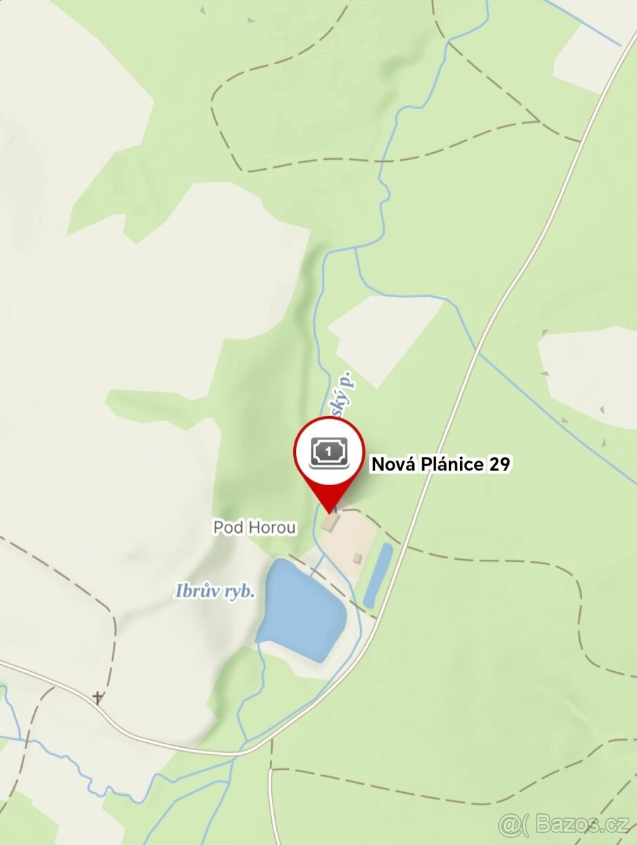 Stavební pozemek a vodní plocha v Nové Plánici