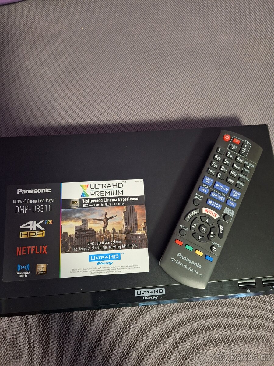 Blu-ray 4k,3d přehrávač Panasonic dmp-ub310