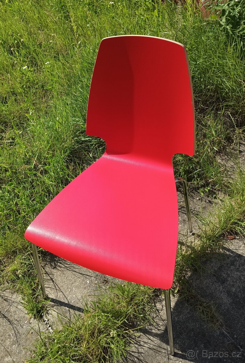 2 ks židle VILMAR Ikea červená/chrom