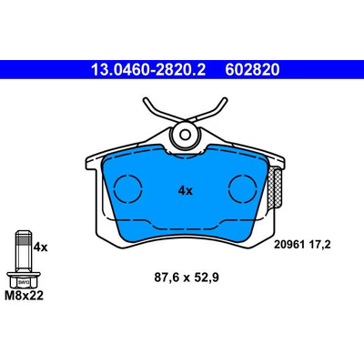 ATE 602820 brzdová destička 13.0460-2820.2,sada 2ks