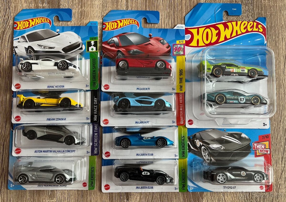 Hot wheels sports - McLaren, Ford, Pagani