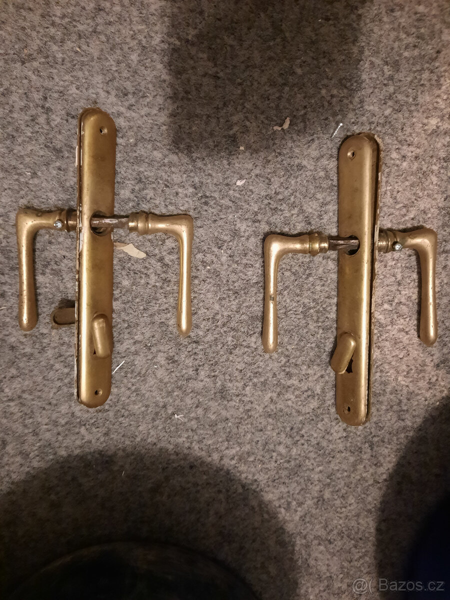 Štítové dveřní kování - interier,  mosaz