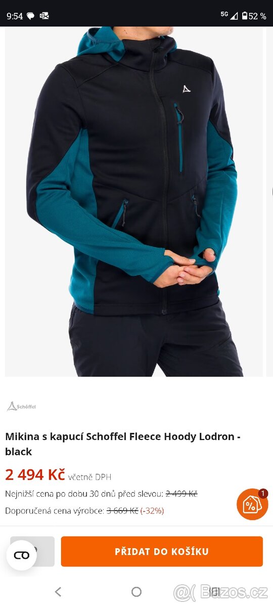 Pánská funkční mikina Schoffel Fleece Hoody Lodron, vel. M
