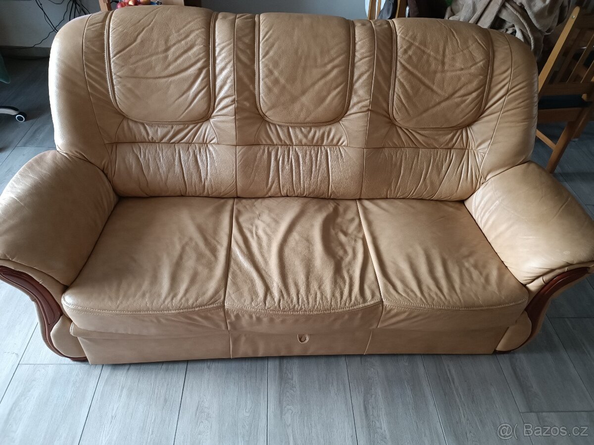 celokožená sedačka