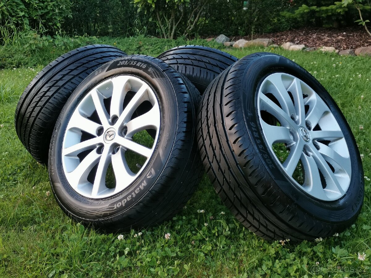 Mazda 5 letní alu komplet 5 x 114,3 (Matador 205/55/16) nové
