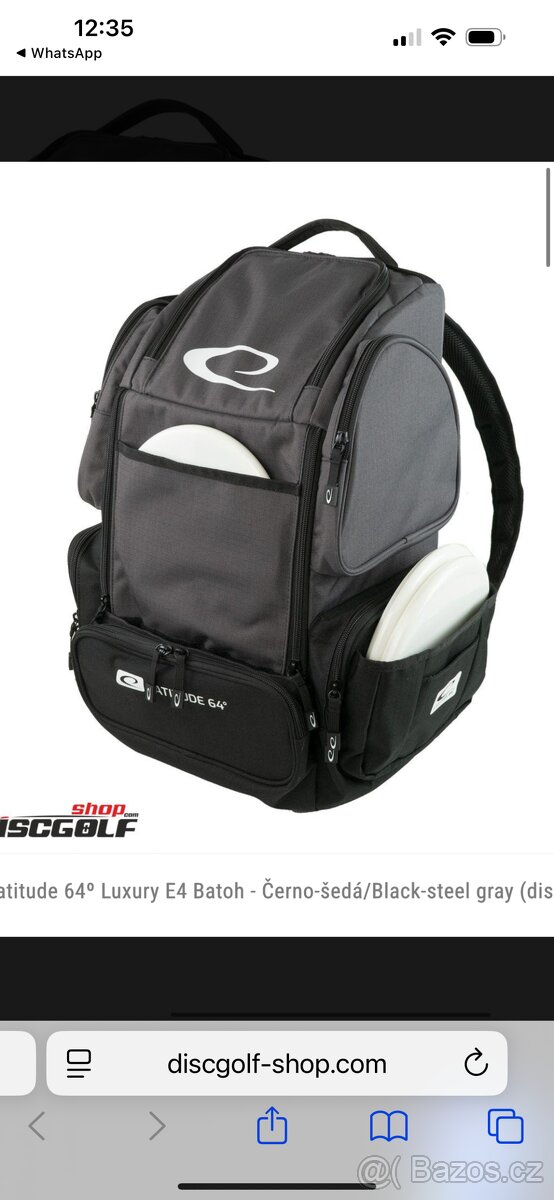 Discgolf batoh