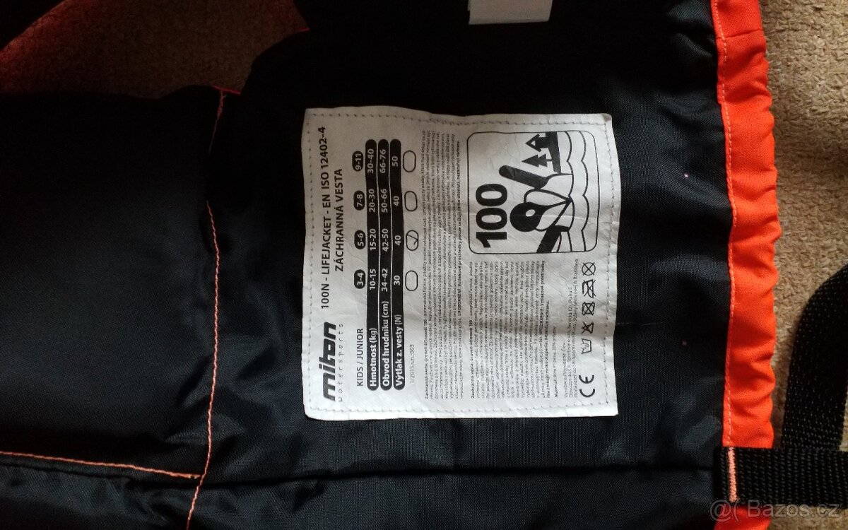 Dětská záchranná vesta miton