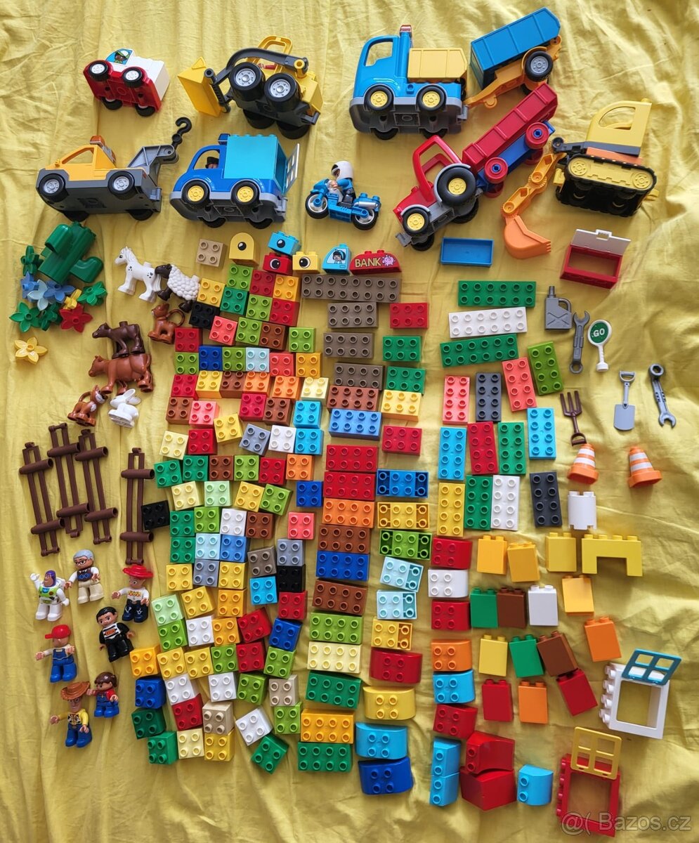 Duplo auta, kostky, postavičky, zvířata- základní sada