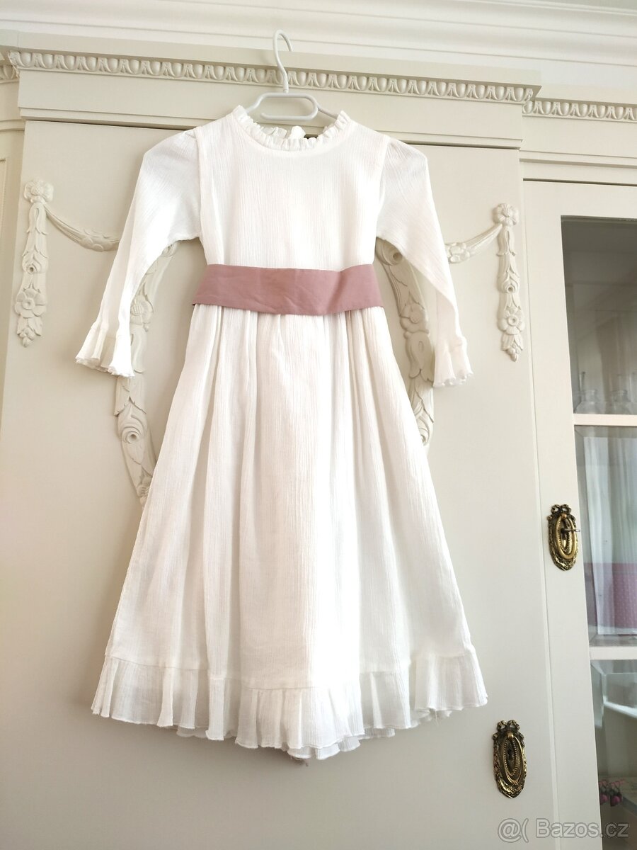 Nové s visačkou bavlněné slavnostní šaty Mango 128