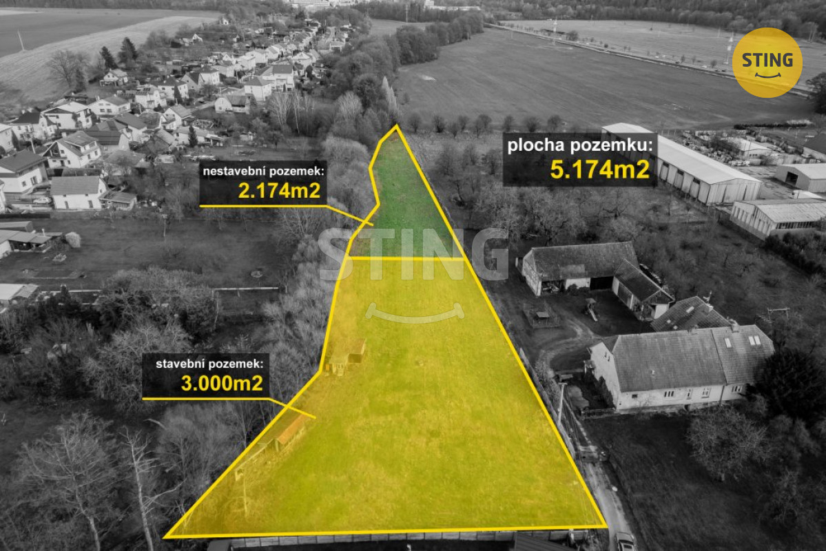 Prodej investičních pozemků 5.174m2, Zubří, 133987