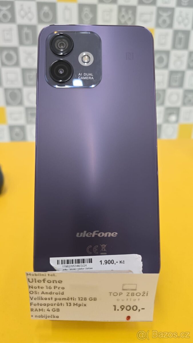 Ulefone Note 16 Pro, Nový,2 roky záruka 8/512 GB