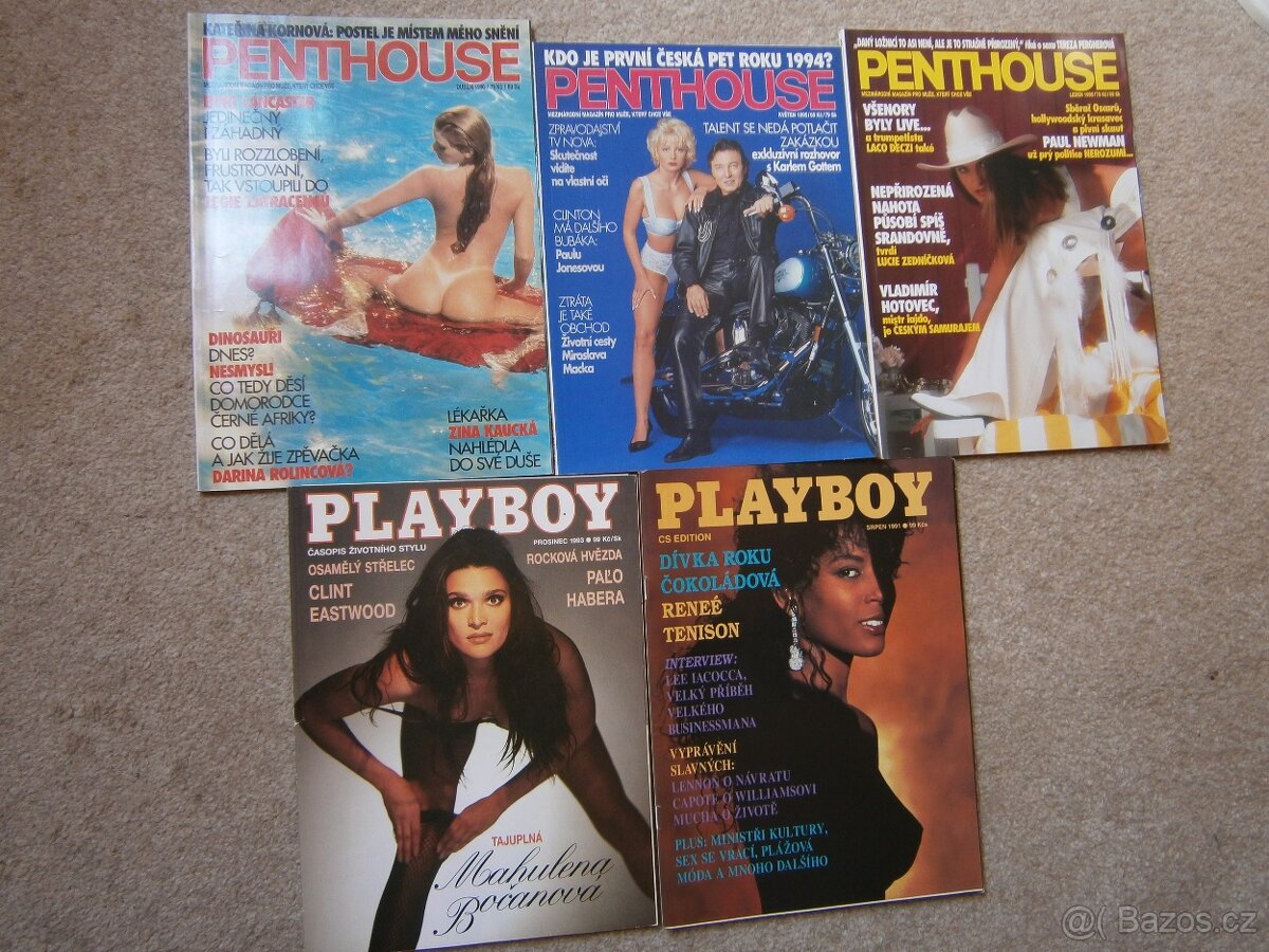 starší časopisy Penthouse a Playboy