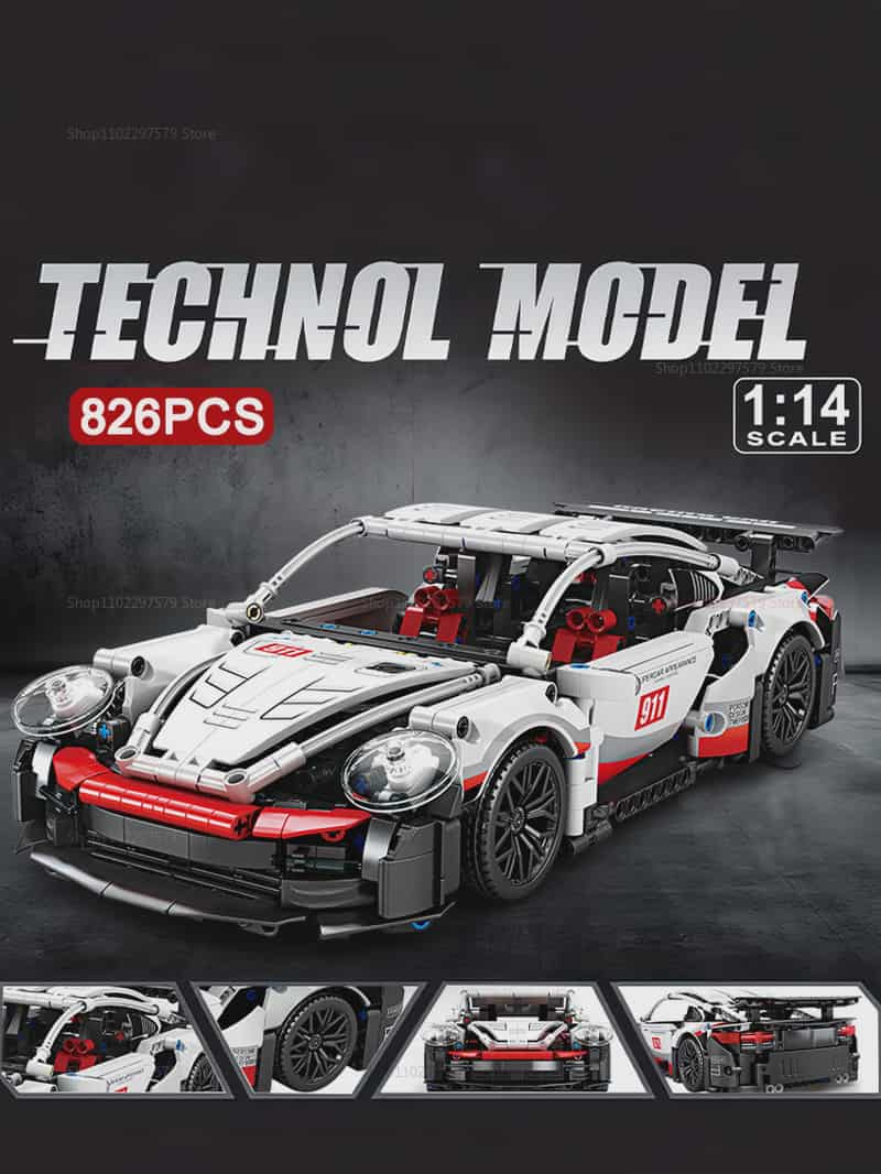 NOVÁ velká stavebnice Porshe 911 závodní auto 826 dílků délk