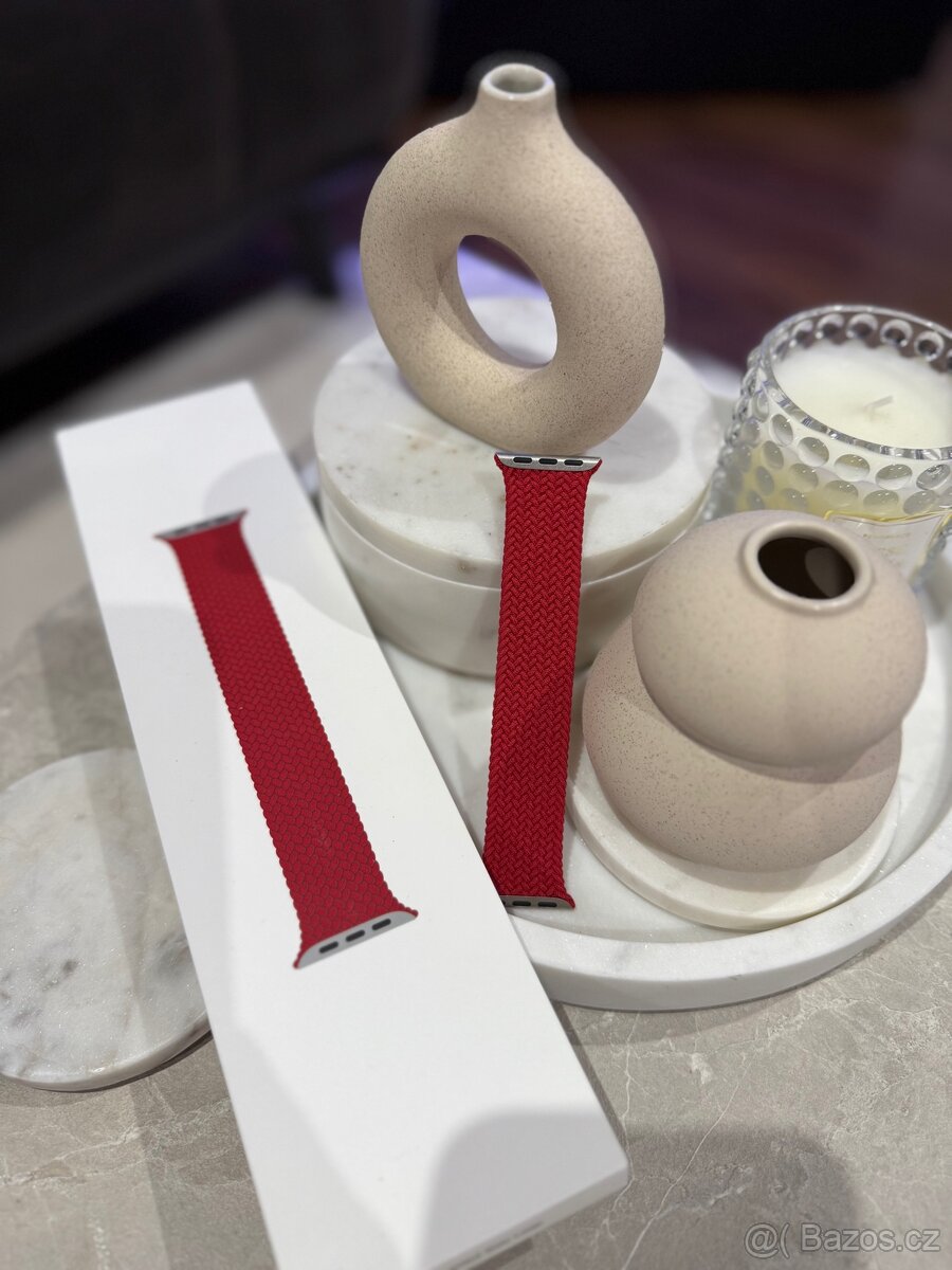 Luxusní, červený pásek na hodinky Apple Watch