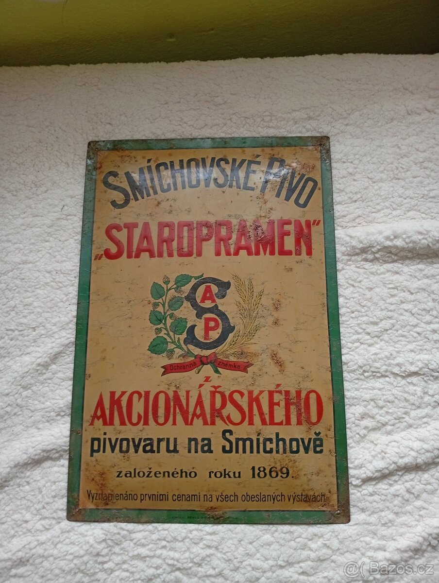 Smaltovaná cedule Staropramen