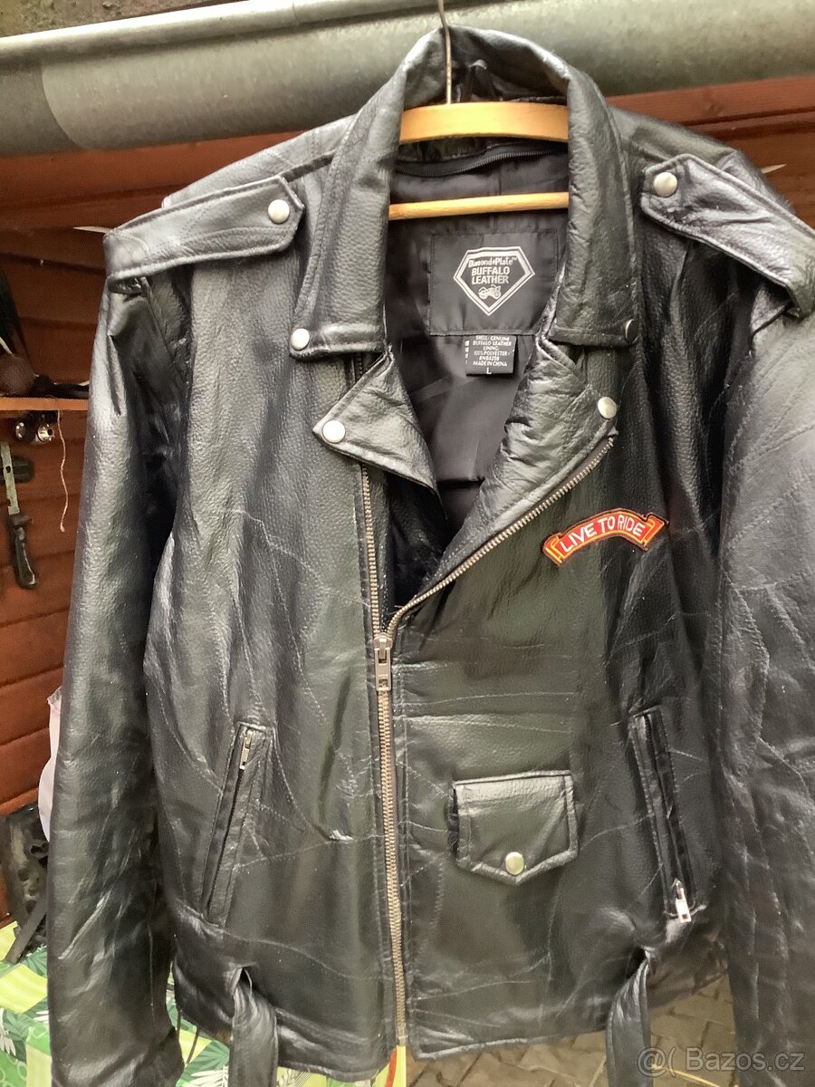 Moto bunda kožená černá