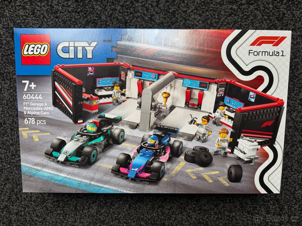LEGO City 60444 Garáž F1 a vozy Mercedes-AMG a Alpine