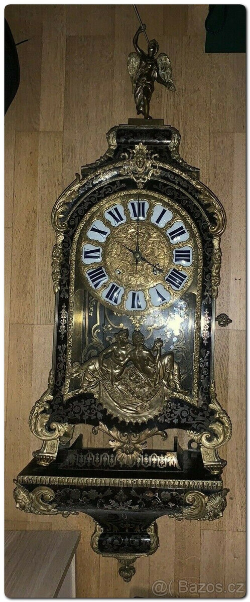 Signované velké hodiny Boulle Signované hodiny Le Lorme a Pa