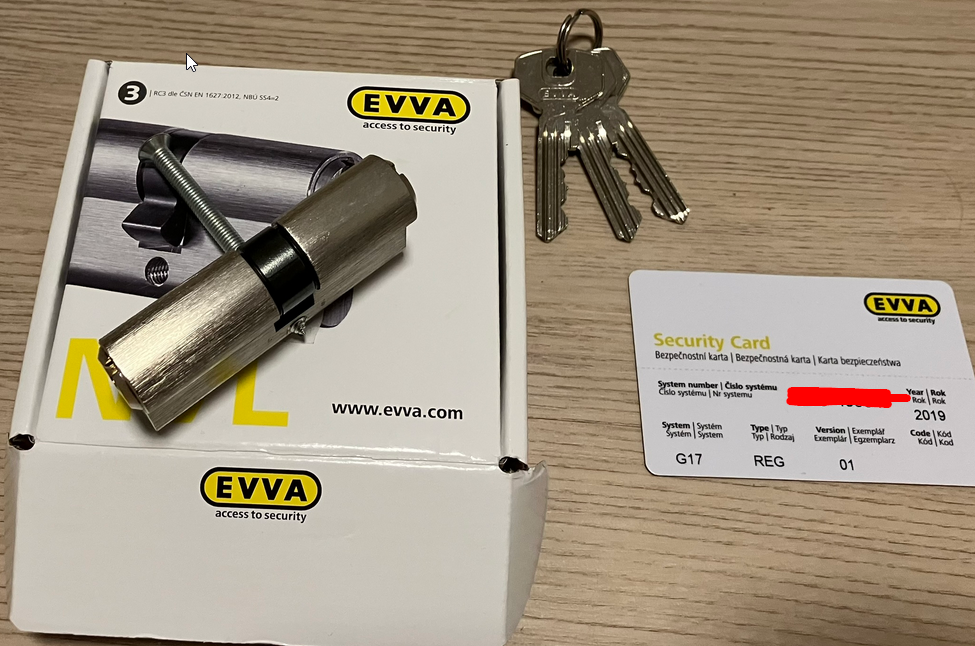 Bezpečnostní vložka EVVA 31/36
