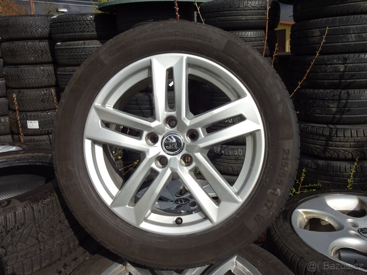 Karoq, Superb 3, Passat B8 - zánovní litá kola 17" 5x112