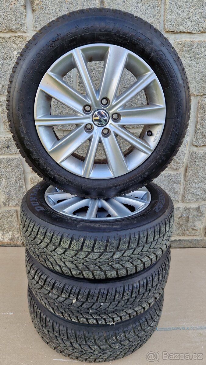 Škoda Fabia/Vw Polo 5x100/Krasne zimní pneu Dunlop/185/65/15