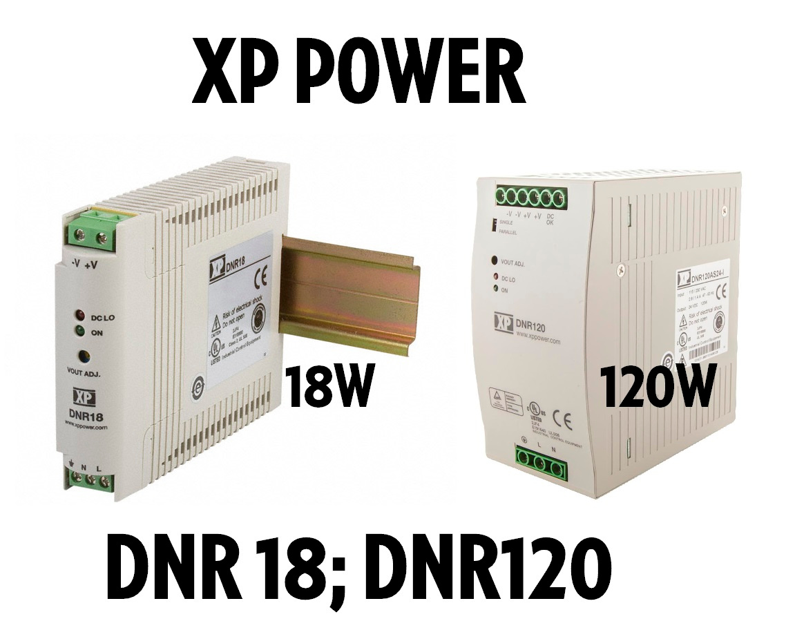 Napájecí zdroje na DIN lištu - 24V/18W, 120W - DNR18; DNR120
