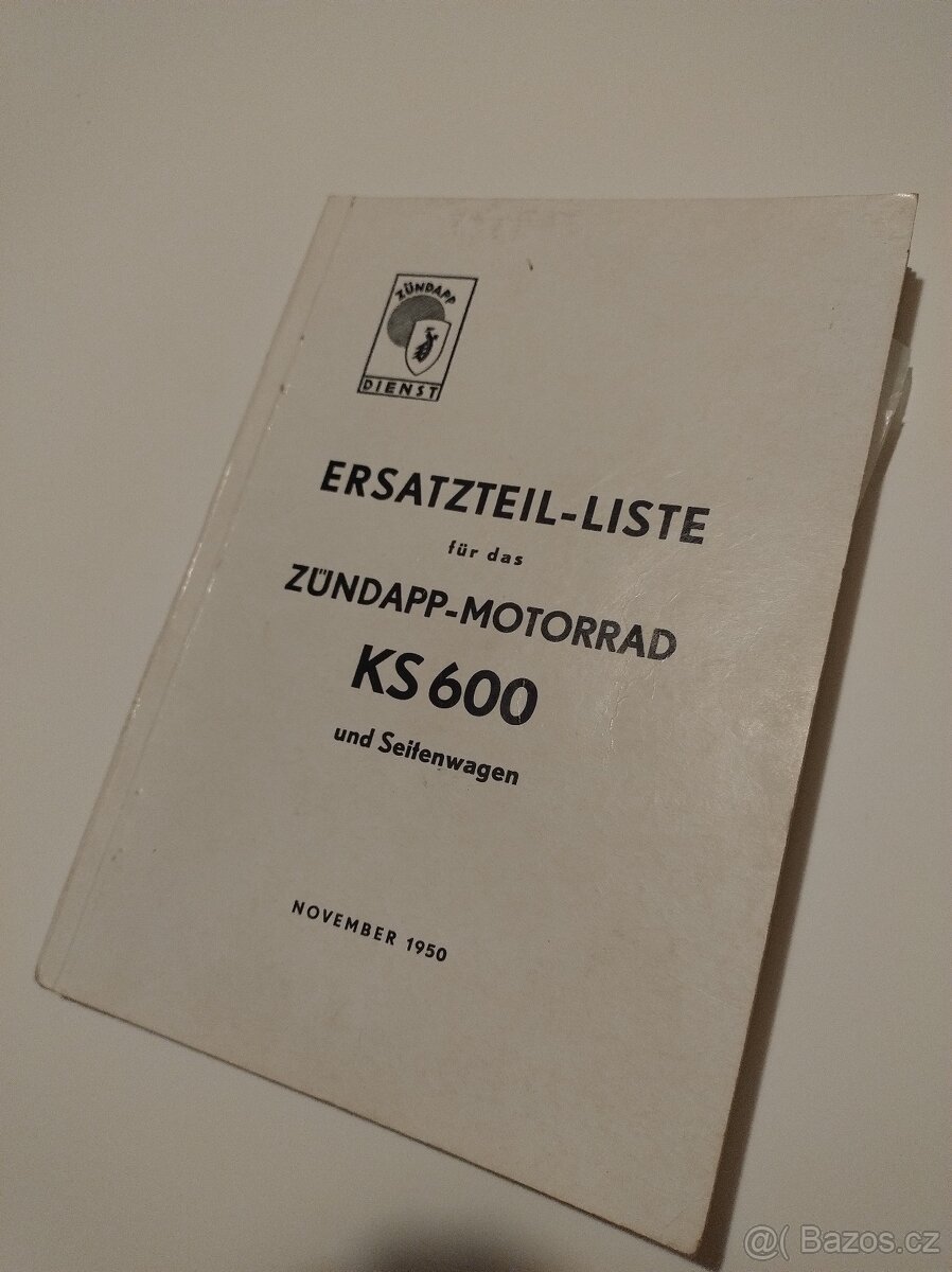Zündapp KS600 katalog náhradních dílů
