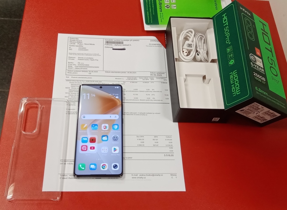 Infinix Hot 50 Pro+ 8GB/256GB záruka 6/2027 Smarty