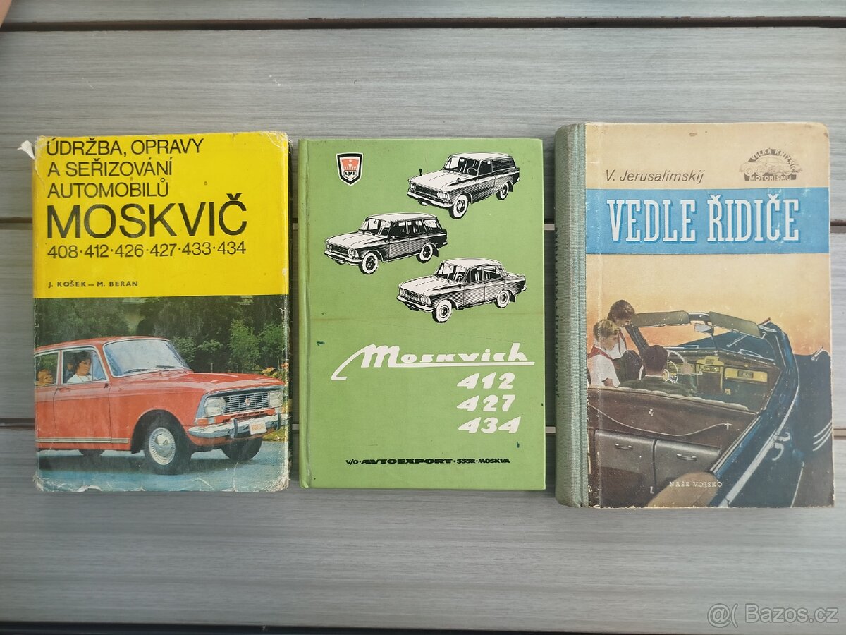 Knihy Moskvič údržba a opravy atd. 3kusy
