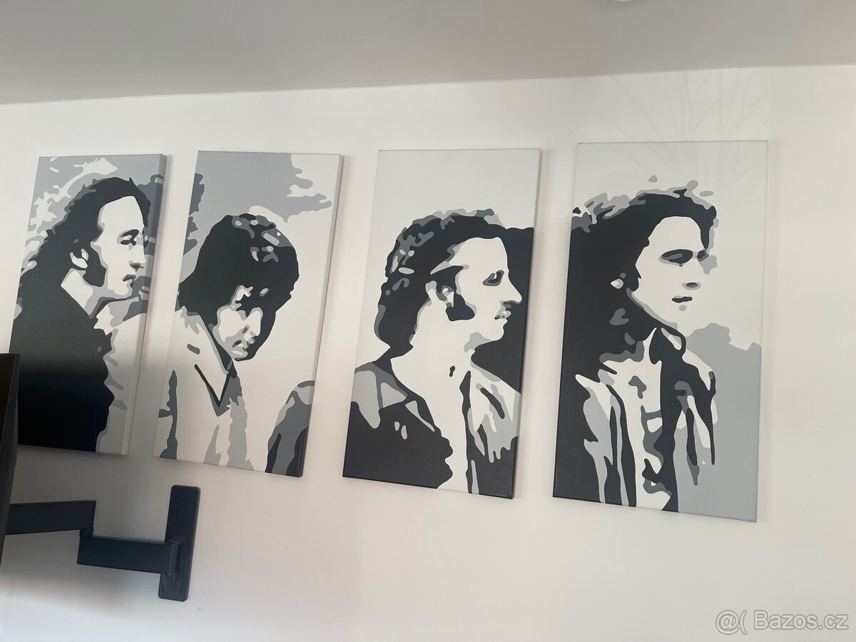 Abstraktní obraz Beatles 4ks