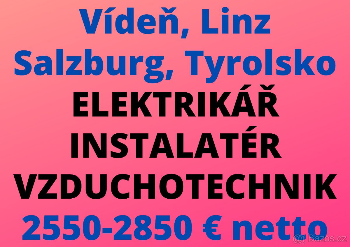 RAKOUSKO: ELEKTRIKÁŘ - INSTALATÉR - VZDUCHOTECHNIK