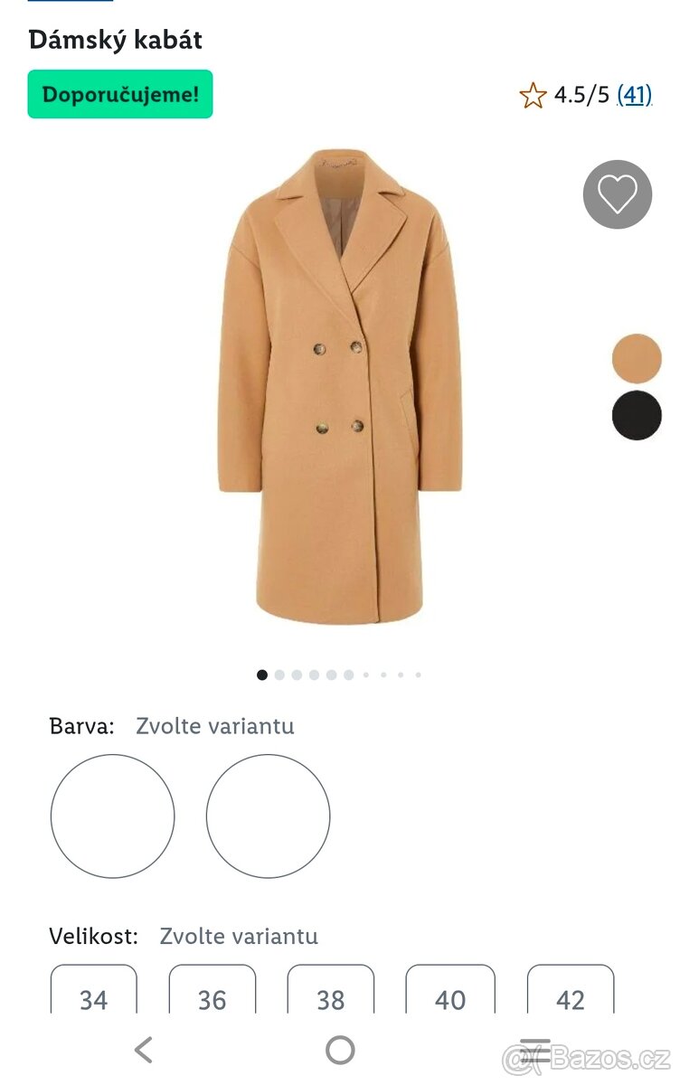 Nový dámský kabát